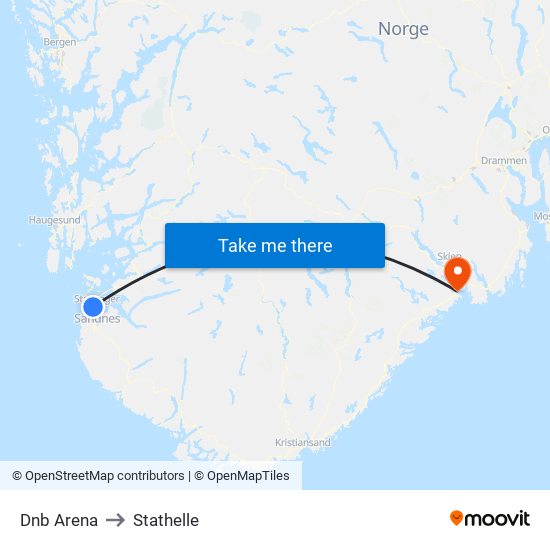 Dnb Arena to Stathelle map
