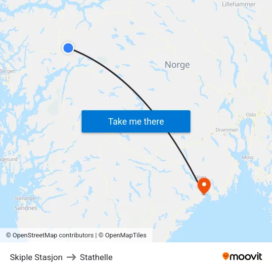 Skiple Stasjon to Stathelle map