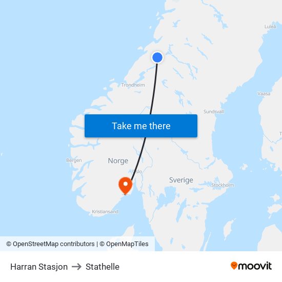 Harran Stasjon to Stathelle map