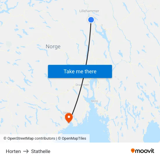 Horten to Stathelle map