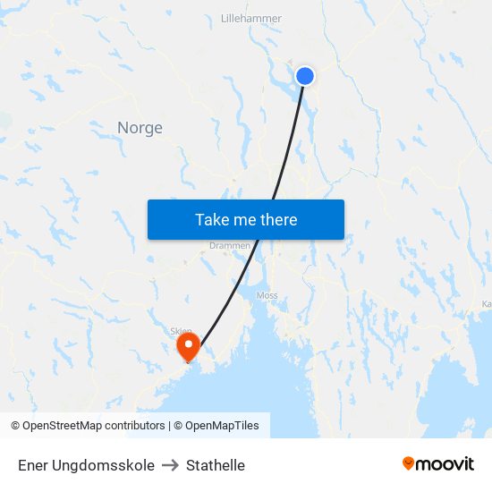 Ener Ungdomsskole to Stathelle map