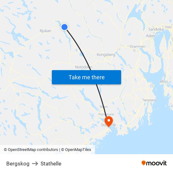 Bergskog to Stathelle map