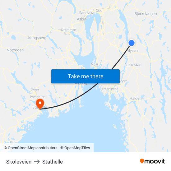 Skoleveien to Stathelle map