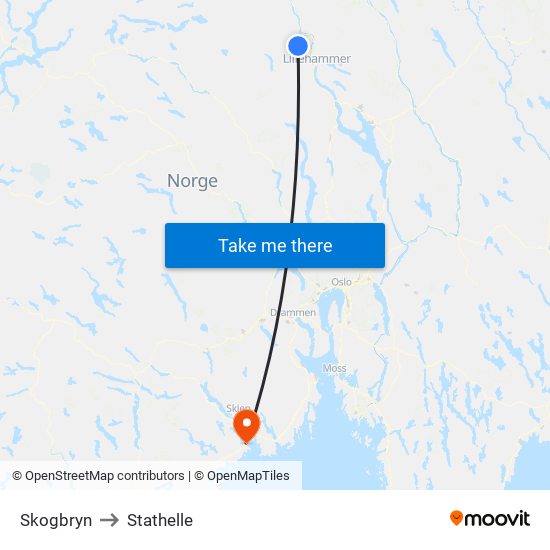 Skogbryn to Stathelle map