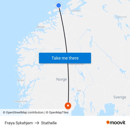 Frøya Sykehjem to Stathelle map