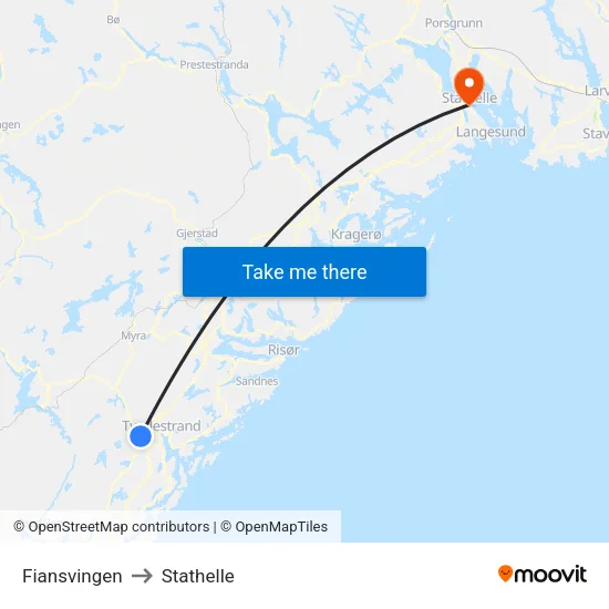 Fiansvingen to Stathelle map