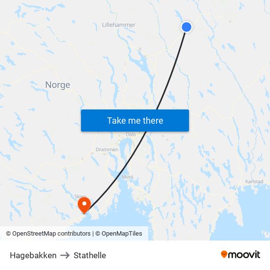 Hagebakken to Stathelle map