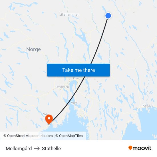 Mellomgård to Stathelle map