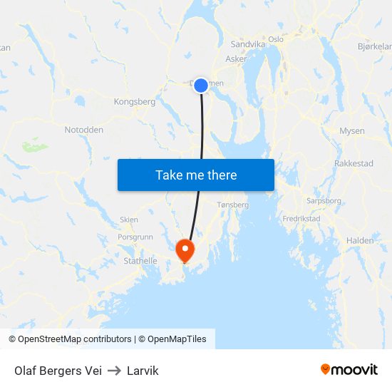 Olaf Bergers Vei to Larvik map