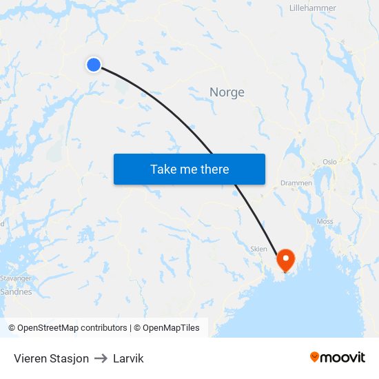 Vieren Stasjon to Larvik map