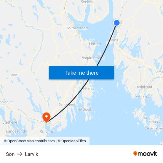 Son to Larvik map