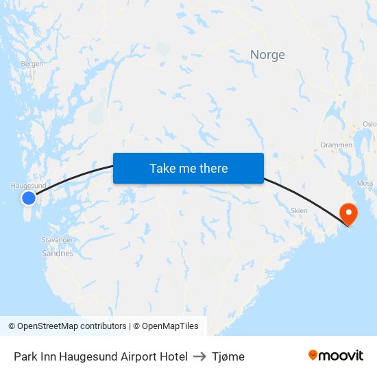 Park Inn Haugesund Airport Hotel to Tjøme map