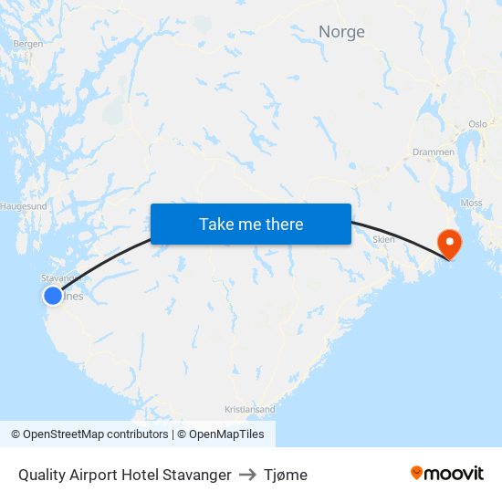 Quality Airport Hotel Stavanger to Tjøme map