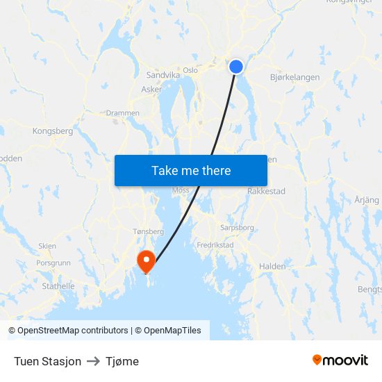 Tuen Stasjon to Tjøme map