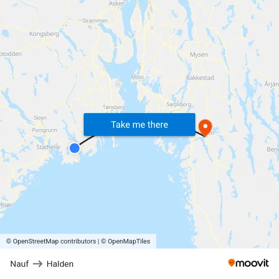 Nauf to Halden map