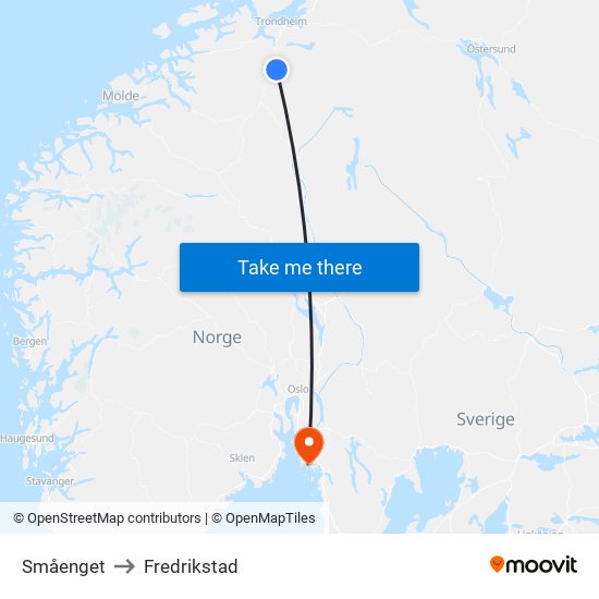 Småenget to Fredrikstad map