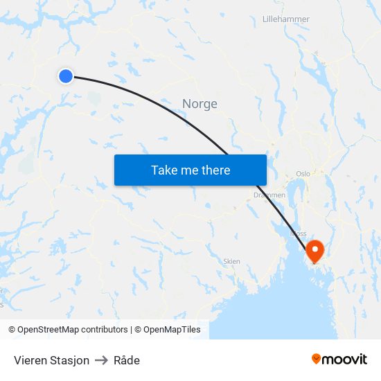 Vieren Stasjon to Råde map