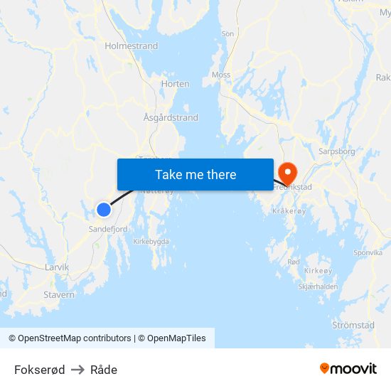 Fokserød to Råde map