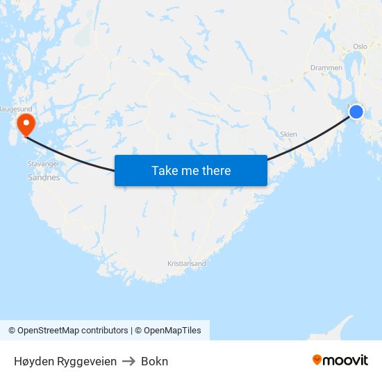 Høyden Ryggeveien to Bokn map