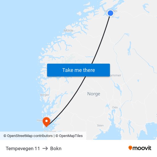 Tempevegen 11 to Bokn map