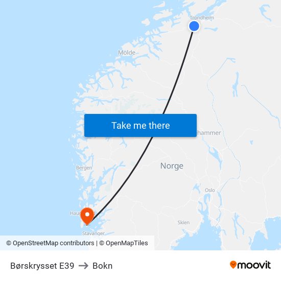 Børskrysset E39 to Bokn map