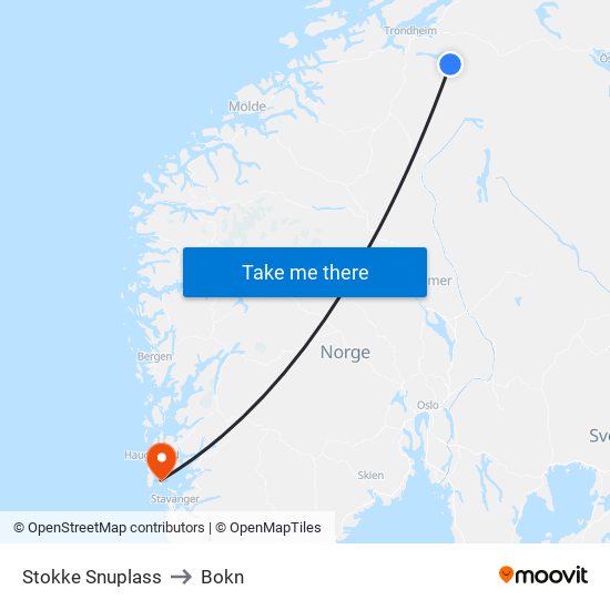 Stokke Snuplass to Bokn map