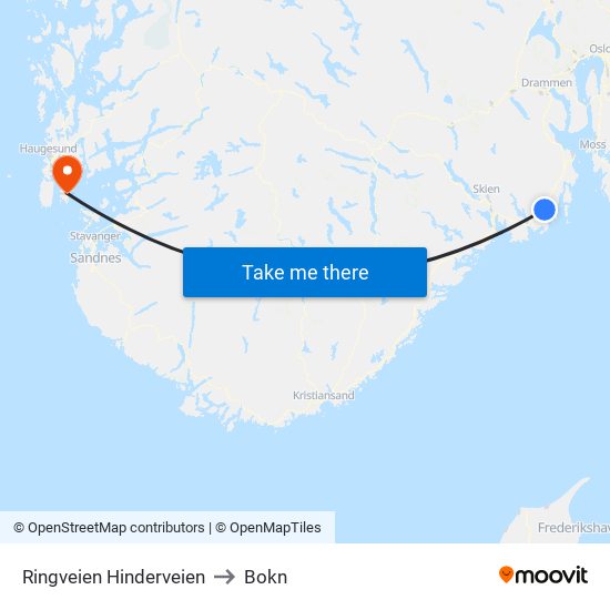 Ringveien Hinderveien to Bokn map