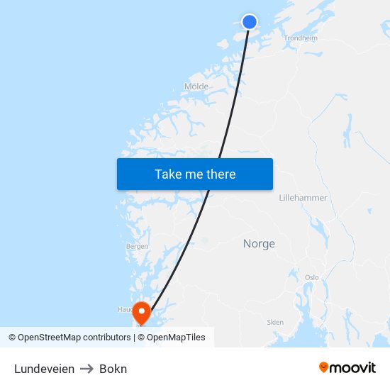 Lundeveien to Bokn map