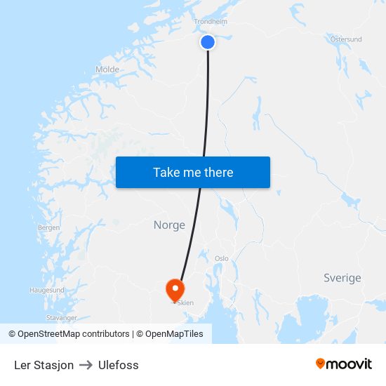 Ler Stasjon to Ulefoss map