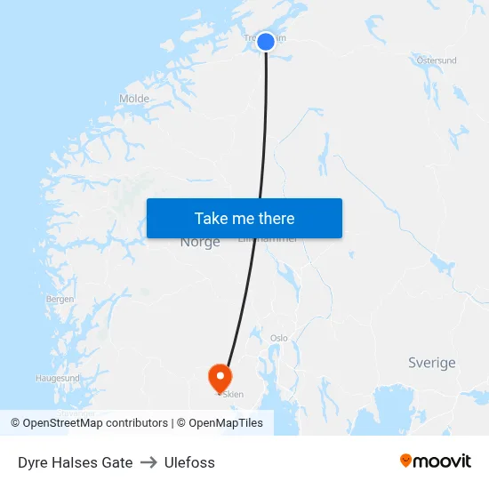 Dyre Halses Gate to Ulefoss map