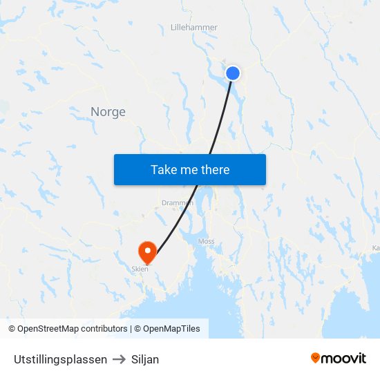 Utstillingsplassen to Siljan map