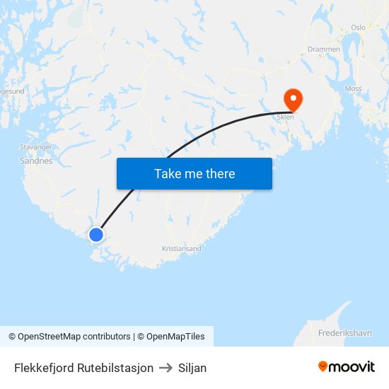 Flekkefjord Rutebilstasjon to Siljan map