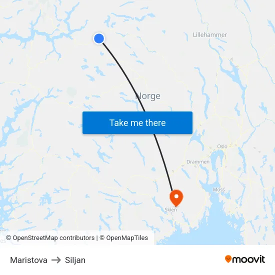 Maristova to Siljan map