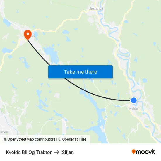 Kvelde Bil Og Traktor to Siljan map