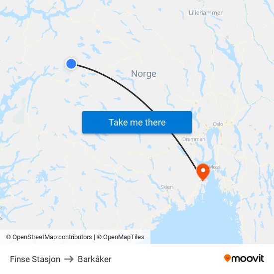 Finse Stasjon to Barkåker map