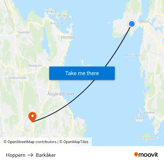 Hoppern to Barkåker map