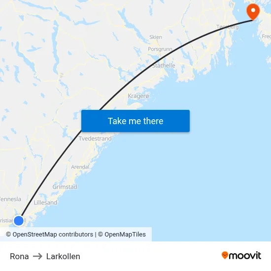 Rona to Larkollen map