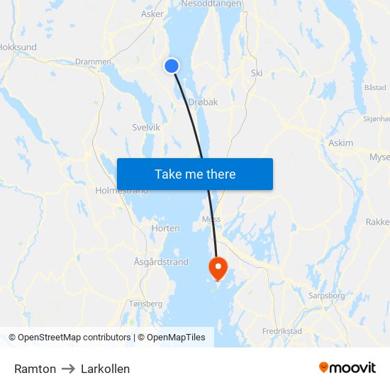 Ramton to Larkollen map