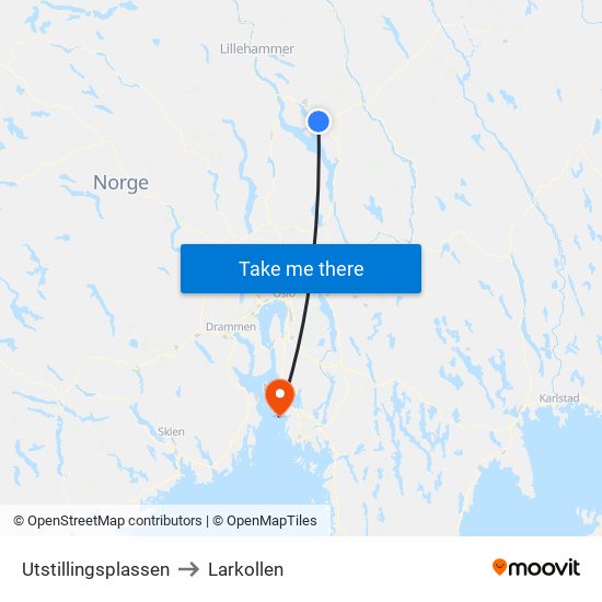 Utstillingsplassen to Larkollen map