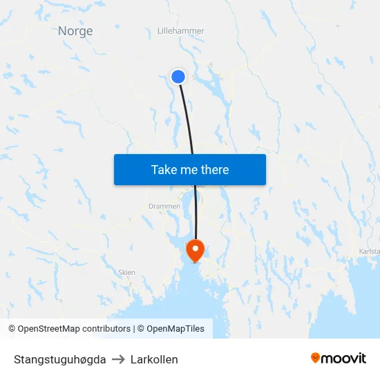 Stangstuguhøgda to Larkollen map
