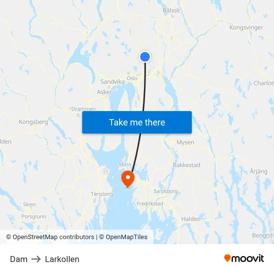 Dam to Larkollen map