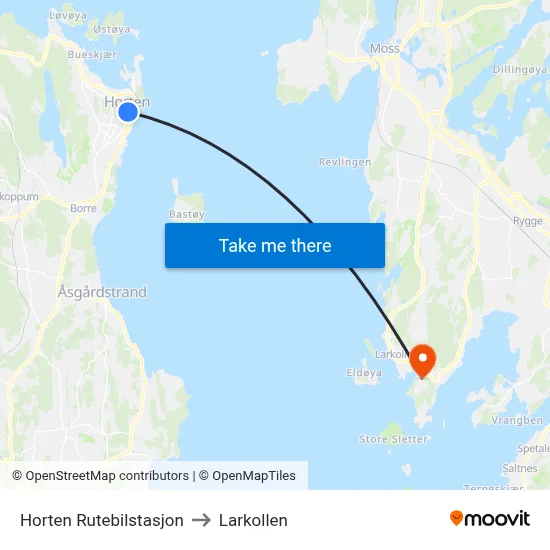 Horten Rutebilstasjon to Larkollen map