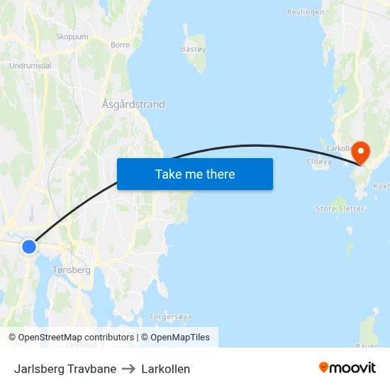 Jarlsberg Travbane to Larkollen map