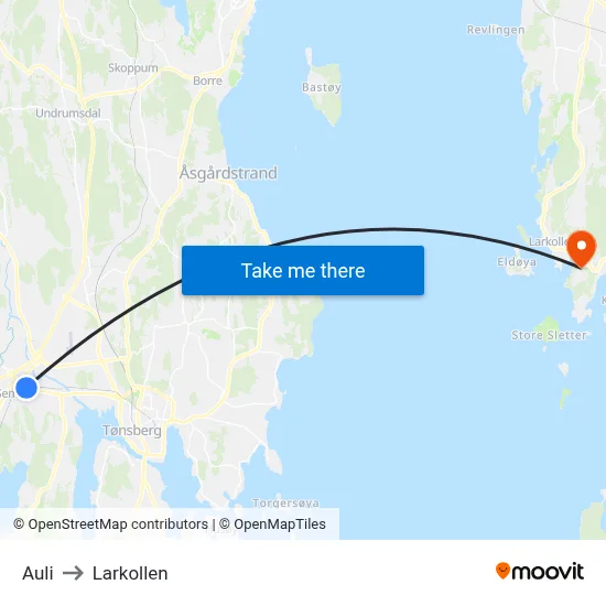 Auli to Larkollen map