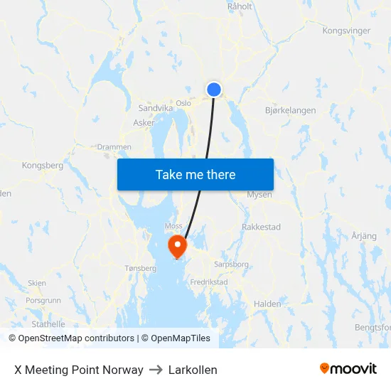X Meeting Point Norway to Larkollen map