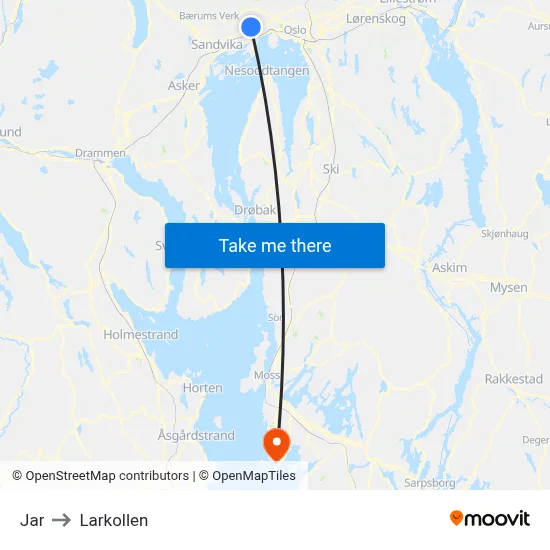 Jar to Larkollen map
