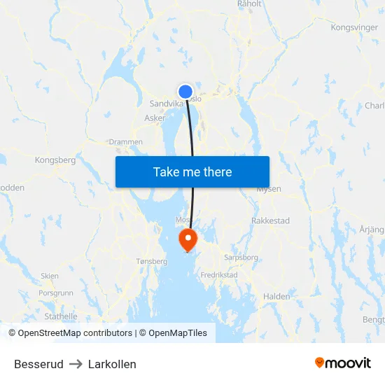 Besserud to Larkollen map