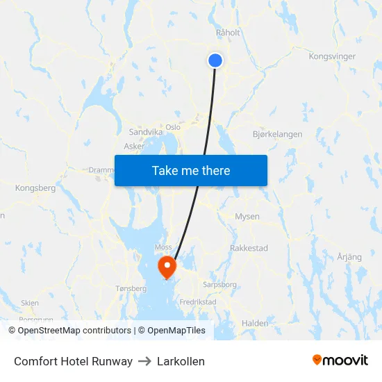 Comfort Hotel Runway to Larkollen map
