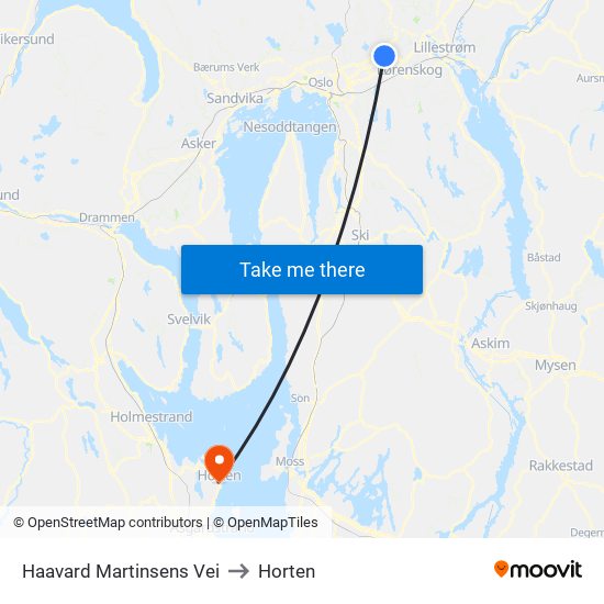 Haavard Martinsens Vei to Horten map