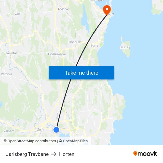 Jarlsberg Travbane to Horten map